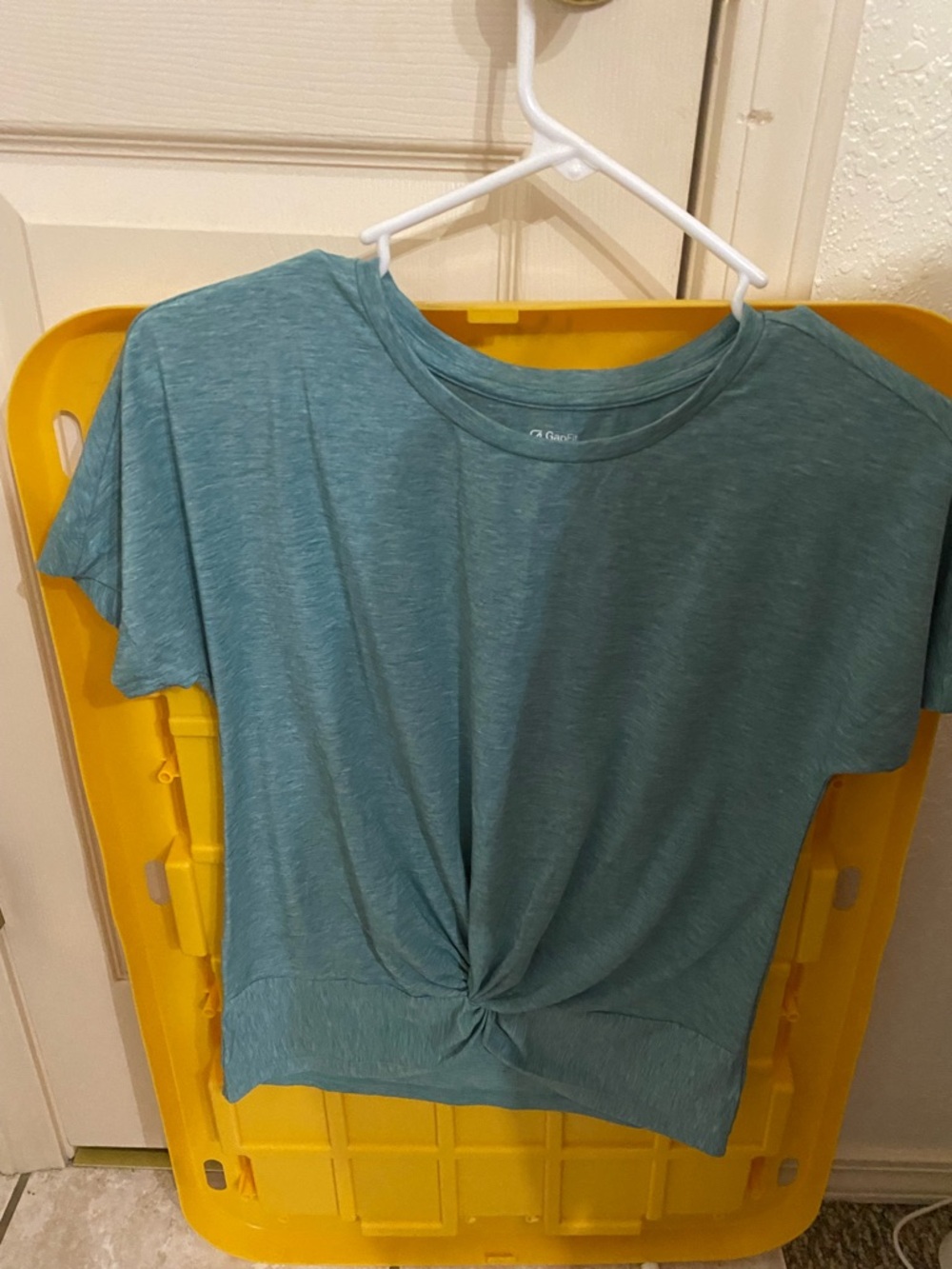 GapFit Teal Heathered Cotton Twist-Front Athletic Top XXS
Cate